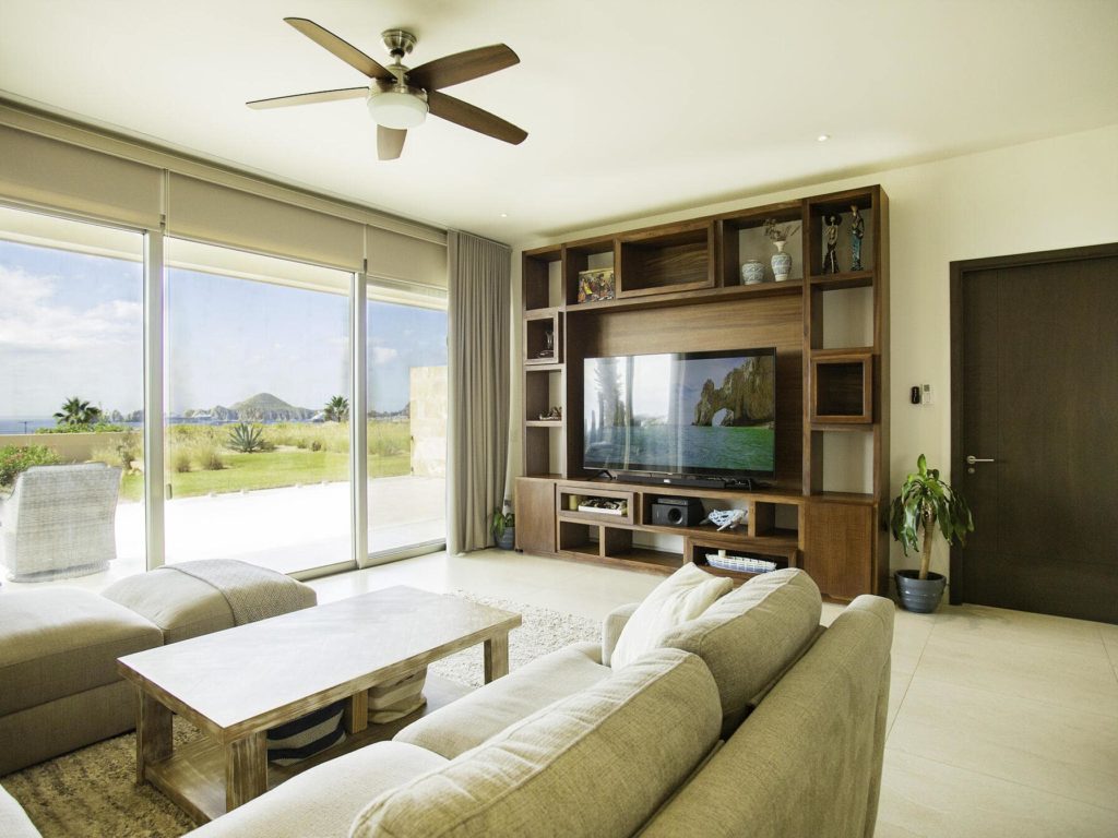 The living area at this Vista Vela ground floor condo